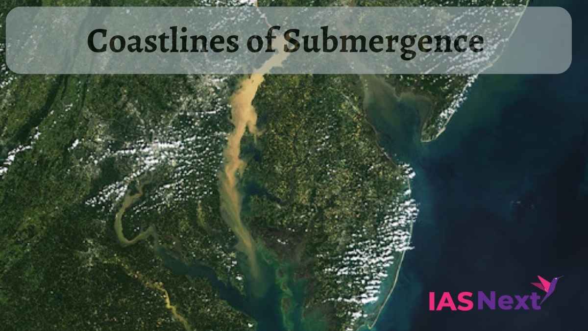 seashore of submergence include ria shoreline and fiord shoreline . A ria shoreline is formed when a rise of sea level or a crustal....
