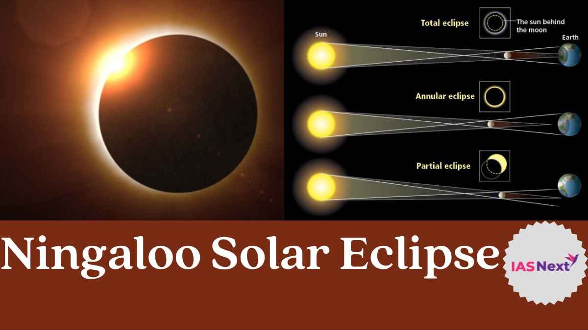 The Ningaloo Eclipse was witnessed on April 20, 2023. It is a rare ‘hybrid solar eclipse’ , caused by the curvature of the earth's surface....