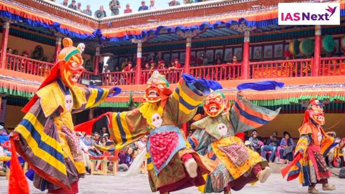 In Ladakh, two -day long annual Hemis Monastery Festival, known as Hemis Tseschu is being celebrated with great religious fervor and gaiety.