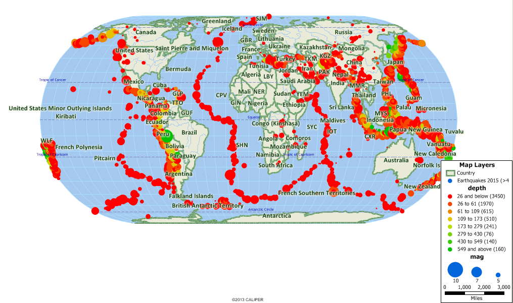 Distribution Of Earthquakes